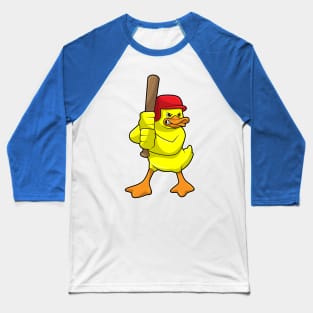 Duck at Baseball with Baseball bat & Cap Baseball T-Shirt